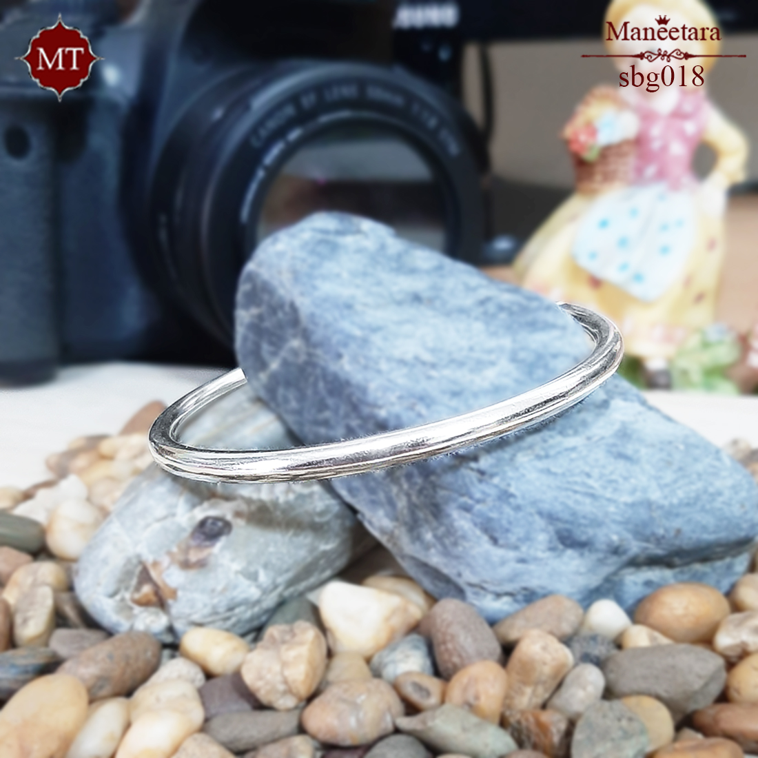 กำไลเงินแท้แบบเกลี้ยง925 Sterling Silver Smooth Bangle ​: มณีธารา MT Jewelry (sbg018)