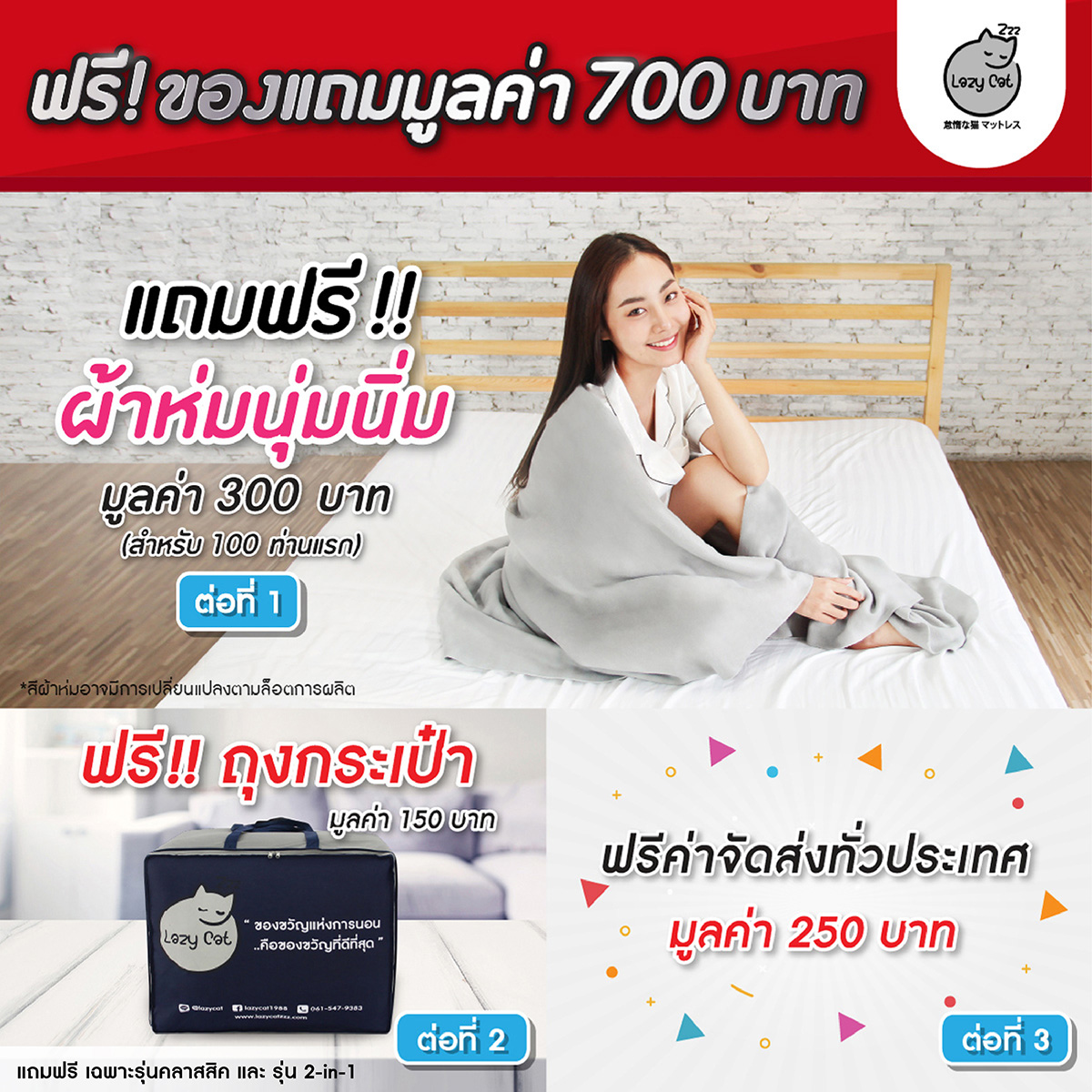 Lazy Topper ท็อปเปอร์ Topper Lazy Cat รุ่น 2-in-1 หนานุ่ม ((.ส่งฟรี .)) ที่นอนทอป ...