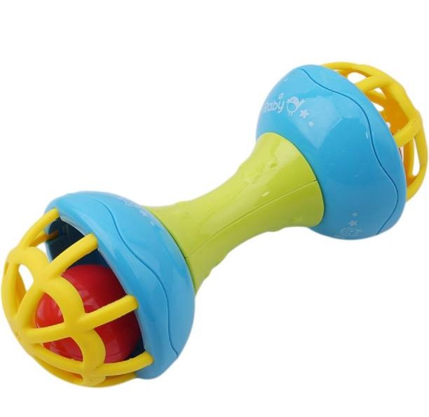 ของเล่นเขย่ามีเสียง ส่งเสริมพัฒนาการเด็กประสาทสัมผัสสำหรับเด็ก, ออกแบบให้มีสีสันน่ารัก, 2 ด้าน   Baby Rattle Sensory Developmental Kids Toy, Colorful Cute Design, 2-Sided สี Yellow สี Yellow
