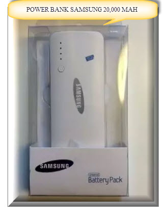 เพาเวอร์แบงค์ แบตเตอร์รี่สำรอง Samsung Power Bank 20000 MAh With 3 USB Ports And LED Light(N1253)