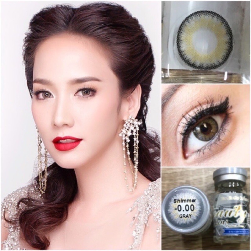 Shimmer Gray - BeautyLens เลนส์อั้มคุณภาพสูงค่าอมน้ำ 55% มีสายตาสั้น 50-1000 ลายเซ็กซี่สีเทา 3 โทนสวยๆ