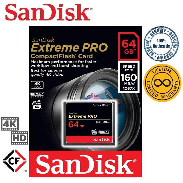 SanDisk 64GB Extreme Pro Compact Flash 160MB/s