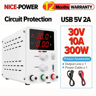 【Ready Stock】NICE-POWER adjustable 0-30V 0-10A Laboratory Power Supply 3 Digital Display USB port Adjustable Switching Dc Plating Power Supply R-SPS3010