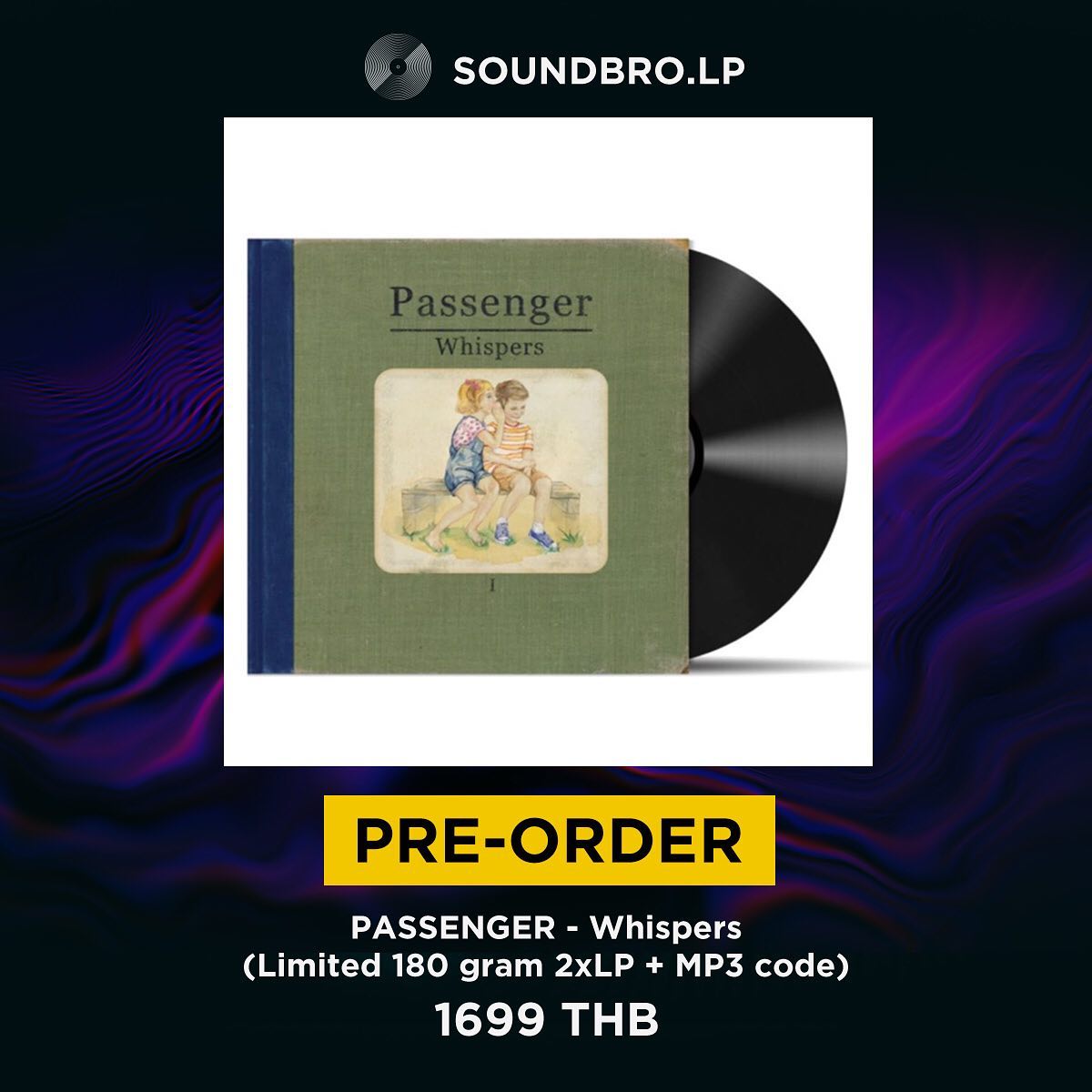 [Pre-Order 14-35 วัน] แผ่นเสียง ใหม่  - PASSENGER - Whispers VINYL : limited 180 gram audiophile vinyl 2xLP