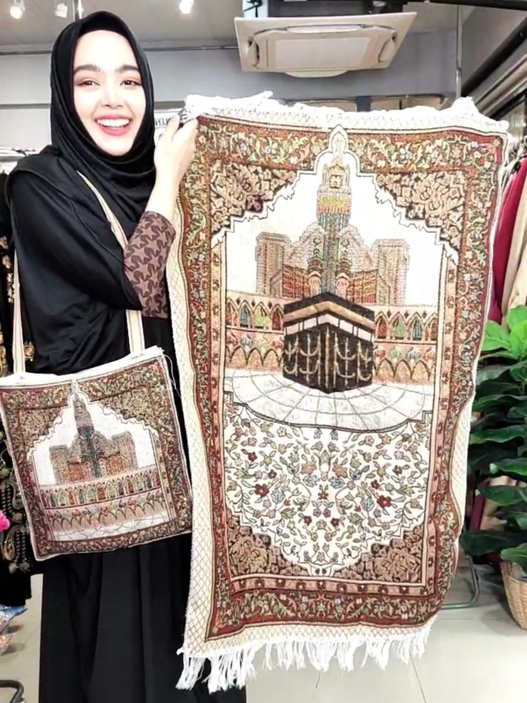 PU66 ผ้าปูละหมาด อิสลาม ผ้าปูละหมาดแบบกระเป๋าพกพาขนาด 110 * 75 เซนติเมตร ละหมาด มุสลิม เสื้อผ้ามุสลิม ผ้าละหมาด ตาลากง ชุดละหมาด