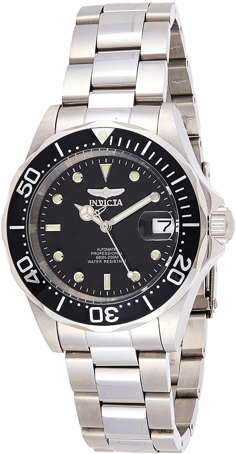 invicta silver and black