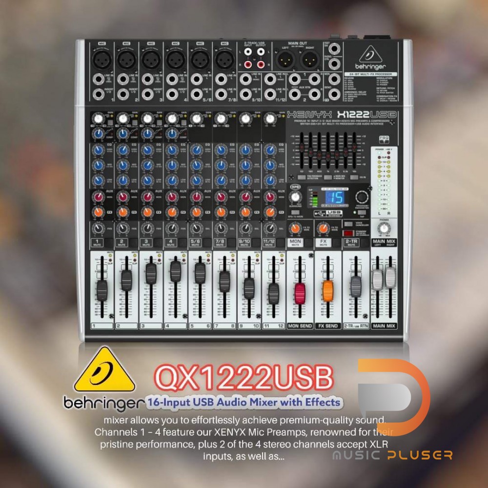 Behringer XENYX QX1222USB มิกเซอร์ แบบอนาล็อค 16Input 2/2Bus Mixer