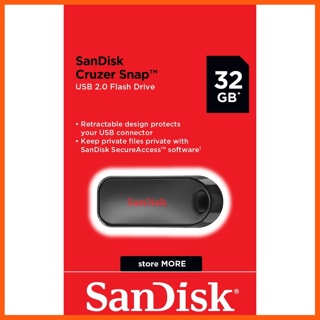 ✨✨#BEST SELLER?? SanDisk Cruzer Snap USB 2.0 แฟลชไดร์ฟ 32GB (SDCZ62_032G_G35) อุปกรณ์จัดเก็บข้อมูล (STORAGE & MEMORY CARD ) STORAGE MEMORY CARD อุปกรณ์จัดเก็บข้อมูล Memory Card เม็มโมรี่การ์ด Compact Flash