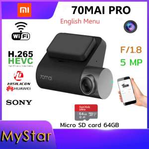 (เมนูภาษาอังกฤษ)Xiaomi 70Mai Dash CAM Pro 1944 จุดรถกล้อง DVR WiFi Voice Control ที่จอดรถ Monitor 140 FOV Dash Camera+ 64GB