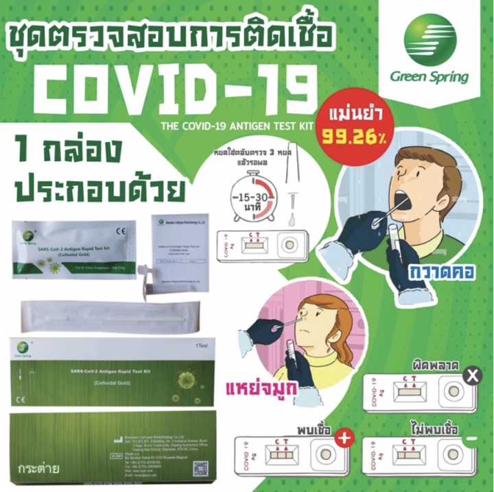 Greenspring Hguard ชุดตรวจโควิด ชุดตรวจATK (SARSCoV2)Antigen Test