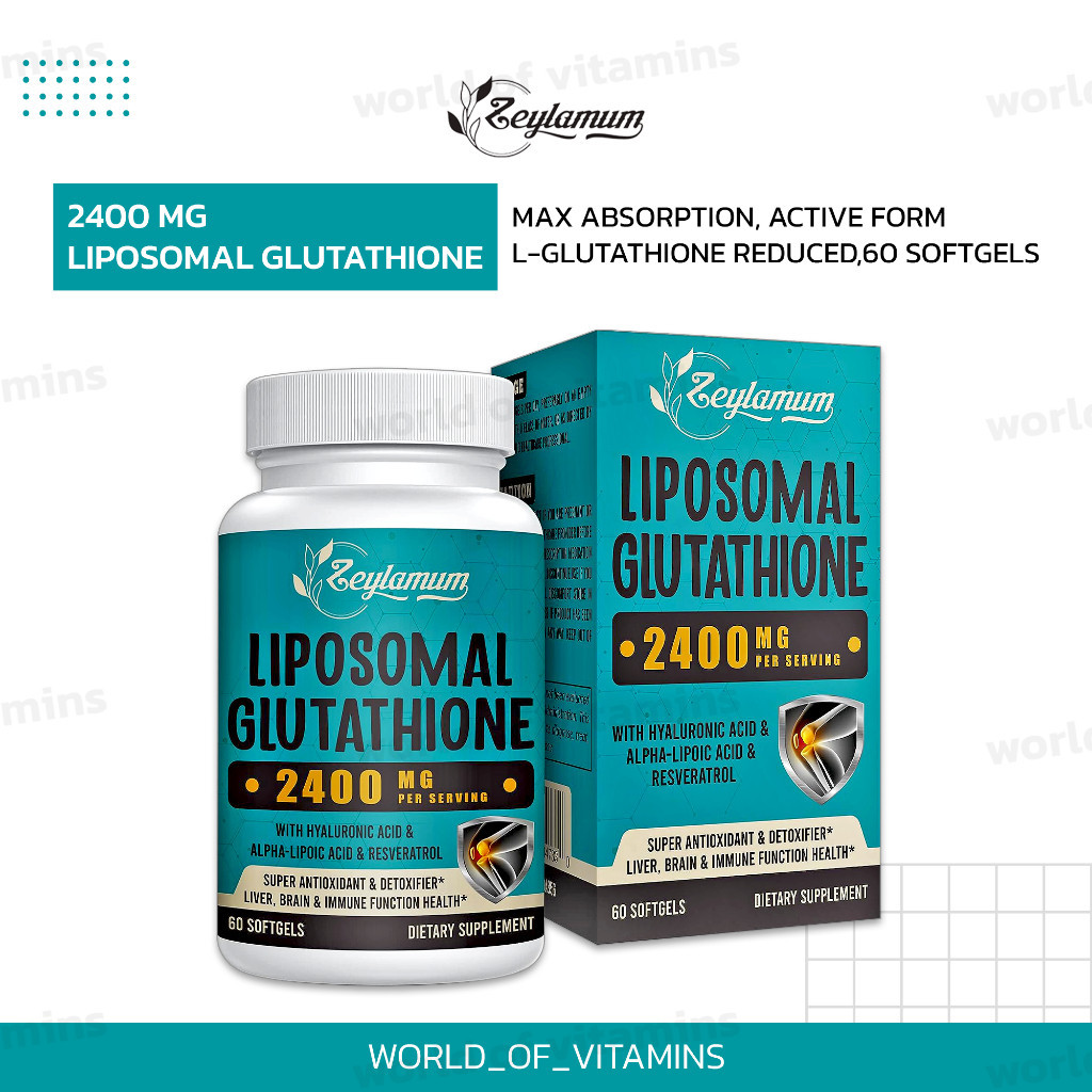 Zeylamum 2400 MG Liposomal Glutathione Softgels, Max Absorption, Active  Form L-Glutathione Reduced,60 Softgels(sku.2275) | Lazada.co.th