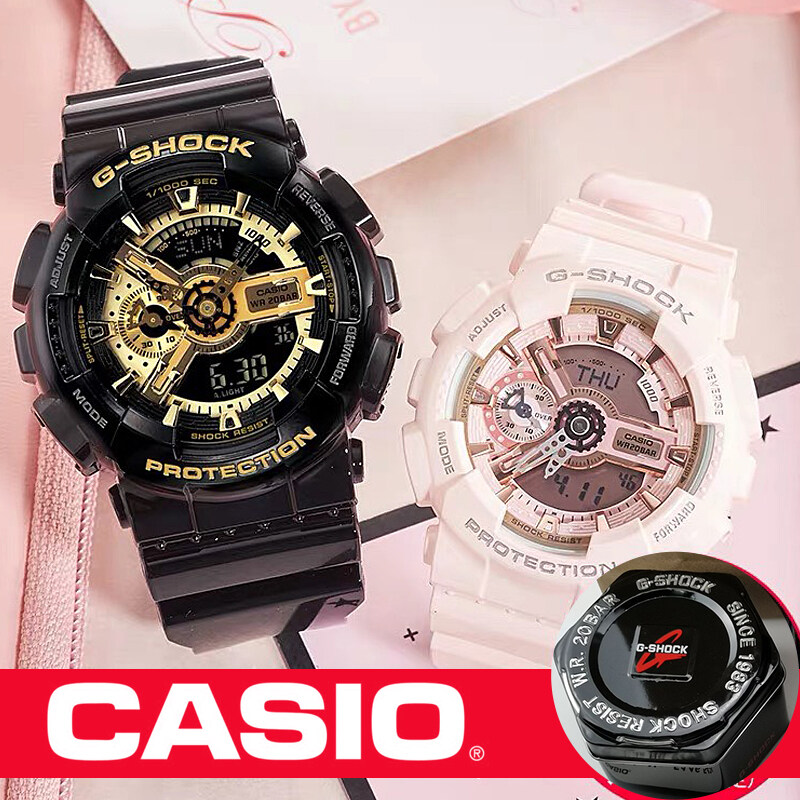 【1คู่ 【สีชมพู + ดำ】แท้  นาฬิกาแท้ 100% นาฬิกา G SH OCK GA -110GB-1ADR กล่องใบครบทุกอย่างประหนึ่งซื้อจากห้าง พร้อมรับประกัน