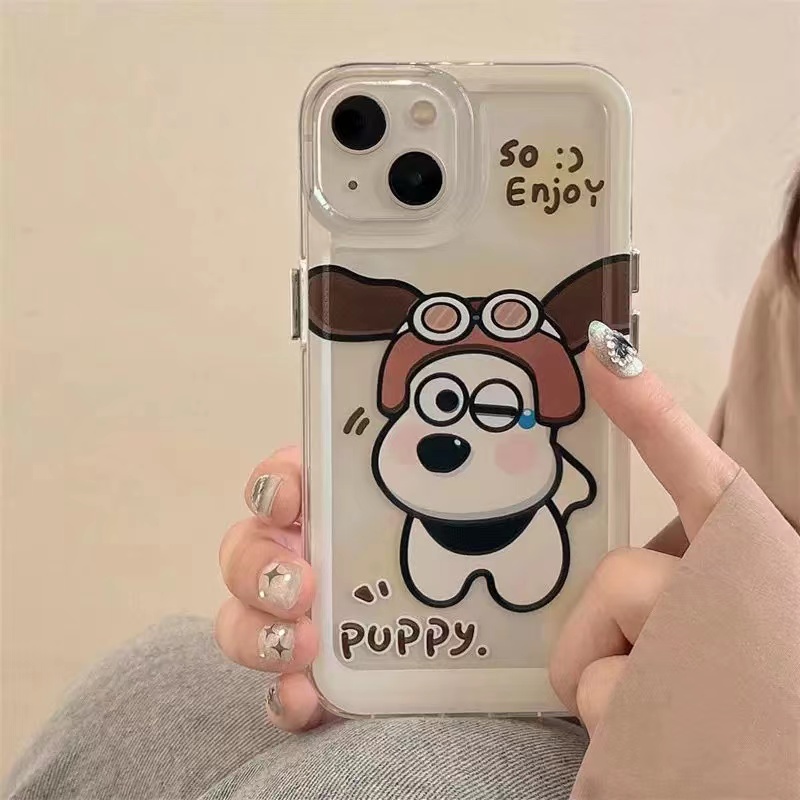 For IPhone 14 Pro Max IPhone Case Thickened TPU Soft Case Clear Case Shockproof Plating Button Cute Cartoon Compatible for 13 Pro Max
