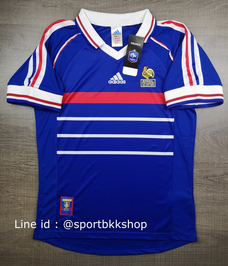 เสื้อฟุตบอล Retro ย้อนยุค France Home ฝรั่งเศส เหย้า ชุดแชมป์บอลโลก ปี 1998