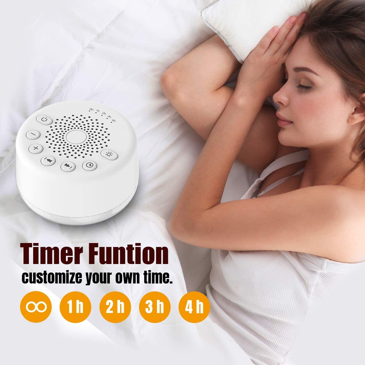 Sound Machine Easysleep White Noise Machine with 25 Soothing Sounds and  Night Lights with Memory Function 32 Levels of Volume and 5 Sleep Timer