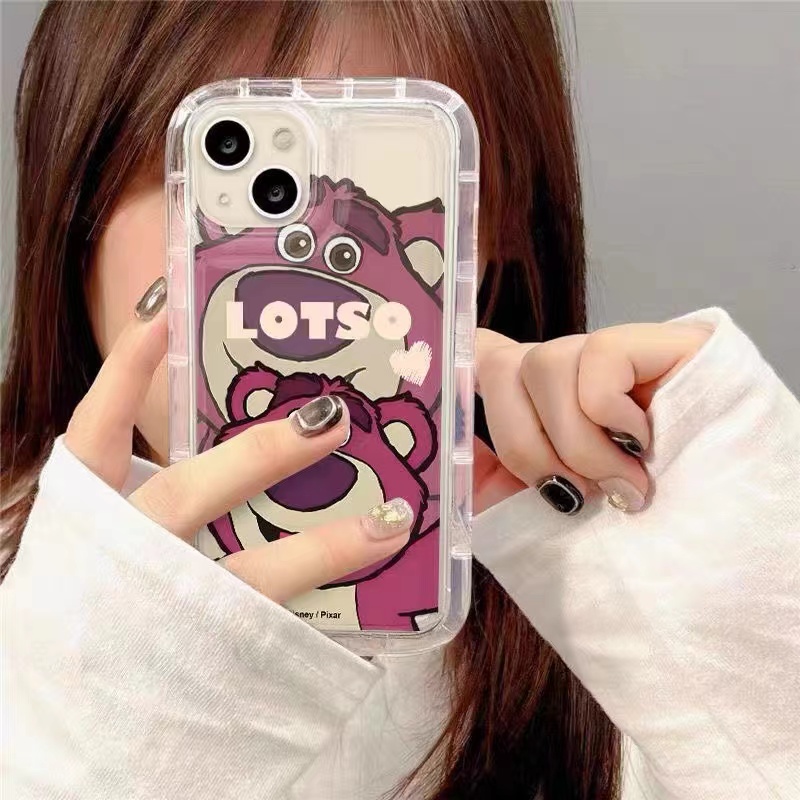 For IPhone 11 Pro IPhone Case Silicone Soft Case Pink Bear Shockproof Case Cute Style for IPhone 13 Pro Max