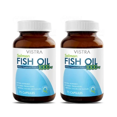 Vistra Salmon Fish Oil 1000 mg 2x75 Capsules วิสทร้า น้ำมันปลา แซลมอน 2x75 Capsules