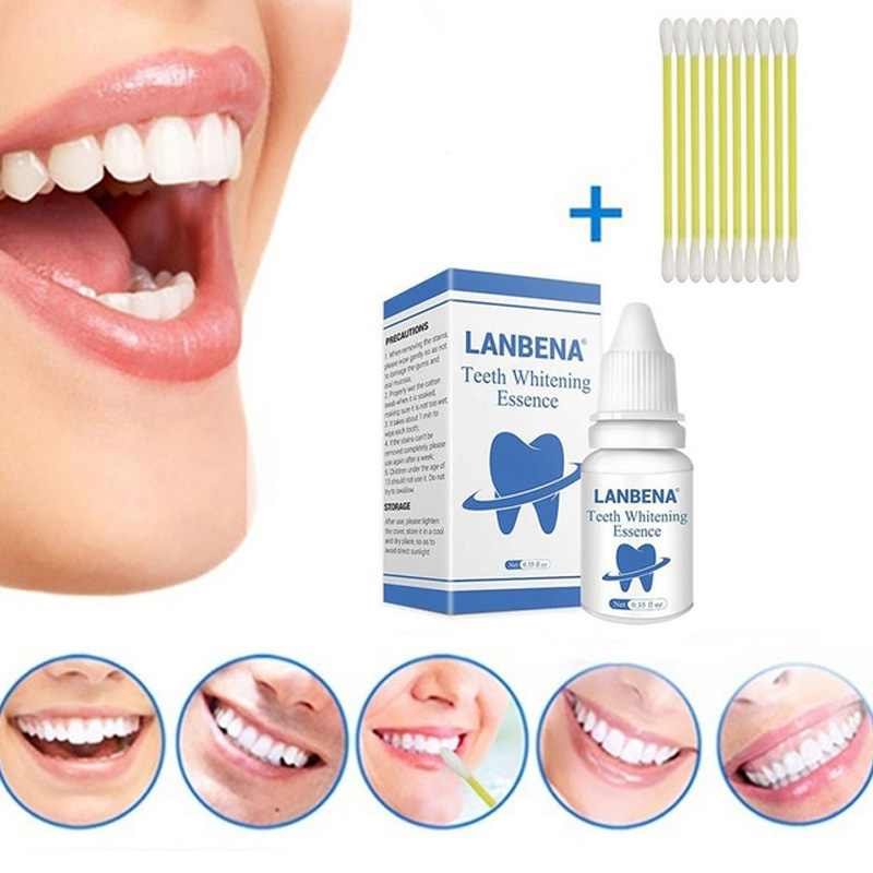 การฟอกสีฟัน LANBENA Teeth Whitening Essence Powder Oral Hygiene Cleaning Serum