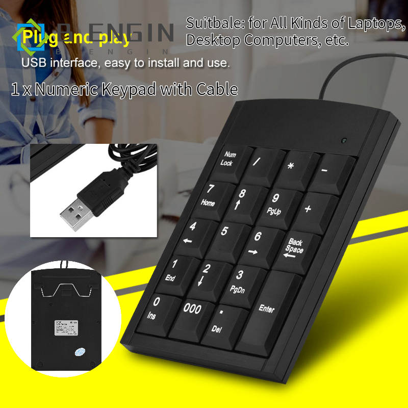 【มีของพร้อมส่ง】COD Portable Mini USB Numeric Keypad Number Keyboard for Laptop