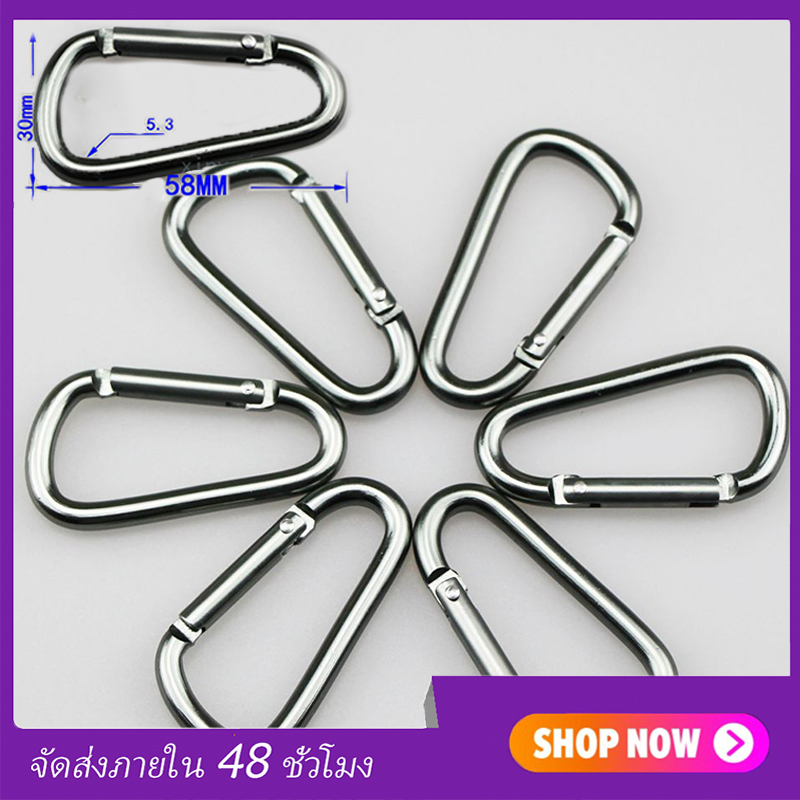 High Quality 6 cm D-Shape Carabiner Camping Equipment Backpack Buckle Water Bottle Hanging Snap Hook Keychain