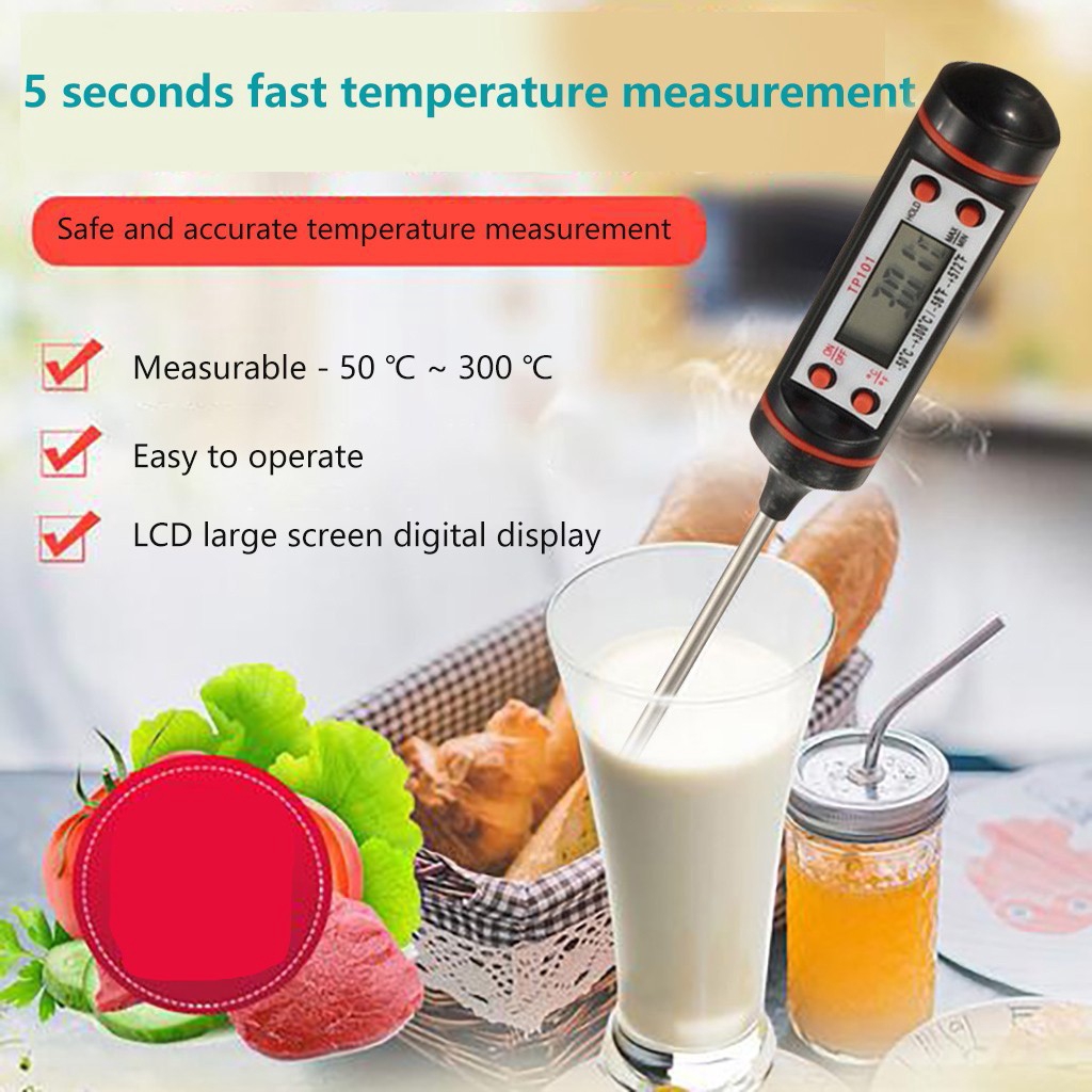 เทอร์โมมิเตอร์ ดิจิตอล เทอร์โมมิเตอร์วัดอุณหภูมิอาหารเครื่องวัดอุณหภูมิอาหาร เทอร์โมมิเตอร์ ดิจิตอล BBQ Digital Thermometer