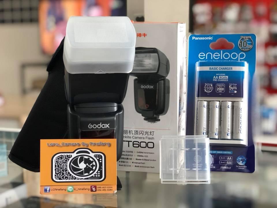 GODOX TT600 แฟลชแมนนวล + ชุดถ่านชาร์จ Eneloop AA