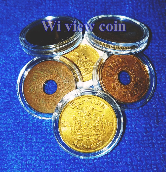 ตลับ อะครีลิค ใส่เหรียญ 50สต. ตราแผ่นดิน รวงข้าว เหรียญทองแดงรู (1ชุดมี20ตลับ ไม่รวมเหรียญ) เนื้อเนียนแข็งใสมันวาว ฝาล็อคแน่น