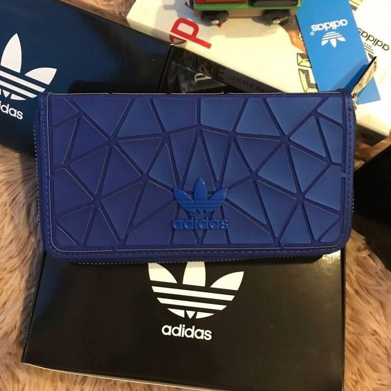 Adidas 3D Long wallet กระเป๋าสตางค์ สไตล์สปอรต์ รุ่นunisex ดีไซน์สุดฮิตสไตล์ ISSEY MIYAKE สี สีฟ้า