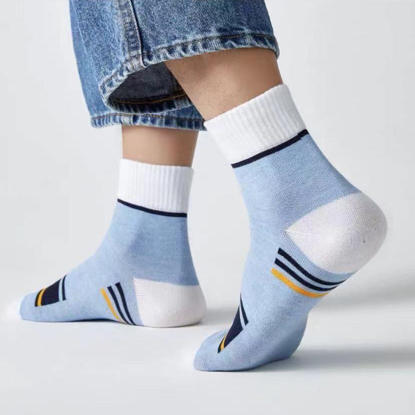 ถุงเท้าผ้าฝ้าย แบบหนา กันกลิ่น ดูดซับเหงื่อ Mens cotton socks medium