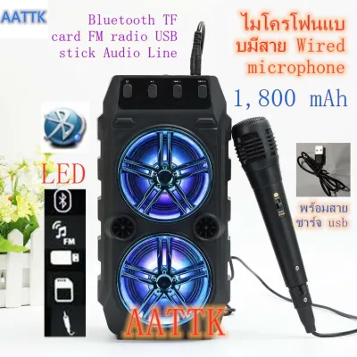 Bluetooth speaker wireless, liner วูฟเ formaldehyde USB (supports microphone, blue Bluetooth, USB, TF card, radio) portable Bluetooth speaker, LED colorful lights S