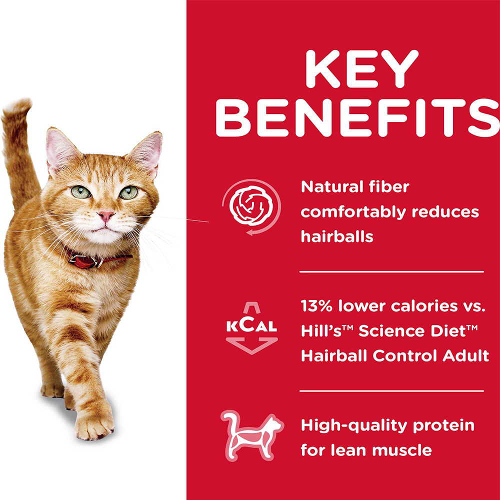 อาหารแมว Hill สูตรควบคุมก้อนขนและน้ำหนัก อายุ 16ปี 3.2กก (3ถุง) Hill's