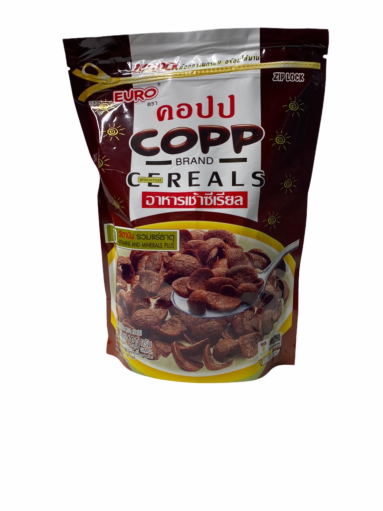 EURO COPP คอปป Cereals อาหารเช้าซีเรียล 190g แพคสีน้ำตาล ถุง ZIP LOCK 1แพค/บรรจุ 190g ราคาพิเศษ สินค้าพร้อมส่ง