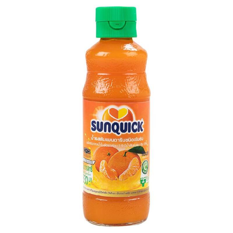 ซันควิก น้ำรสส้มแมนดารินชนิดเข้มข้น 330 มล.เครื่องดื่ม