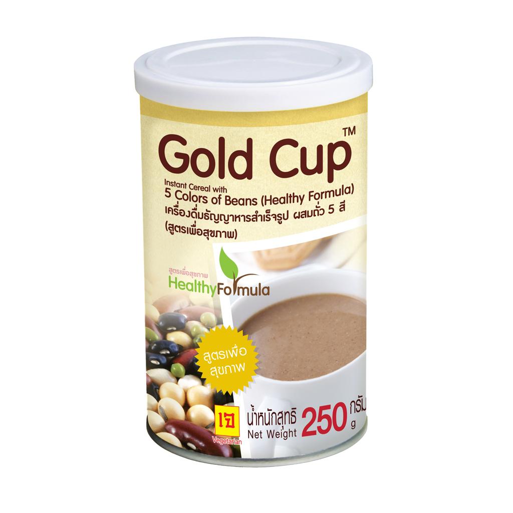 เครื่องดื่มธัญญาหารสำเร็จรูป ผสมถั่ว 5 สี (สูตรเพื่อสุขภาพ) ตราโกลด์คัพ Gold Cup น้ำหนักสุทธิ 250 กรัม จำนวน 1 กระป๋อง