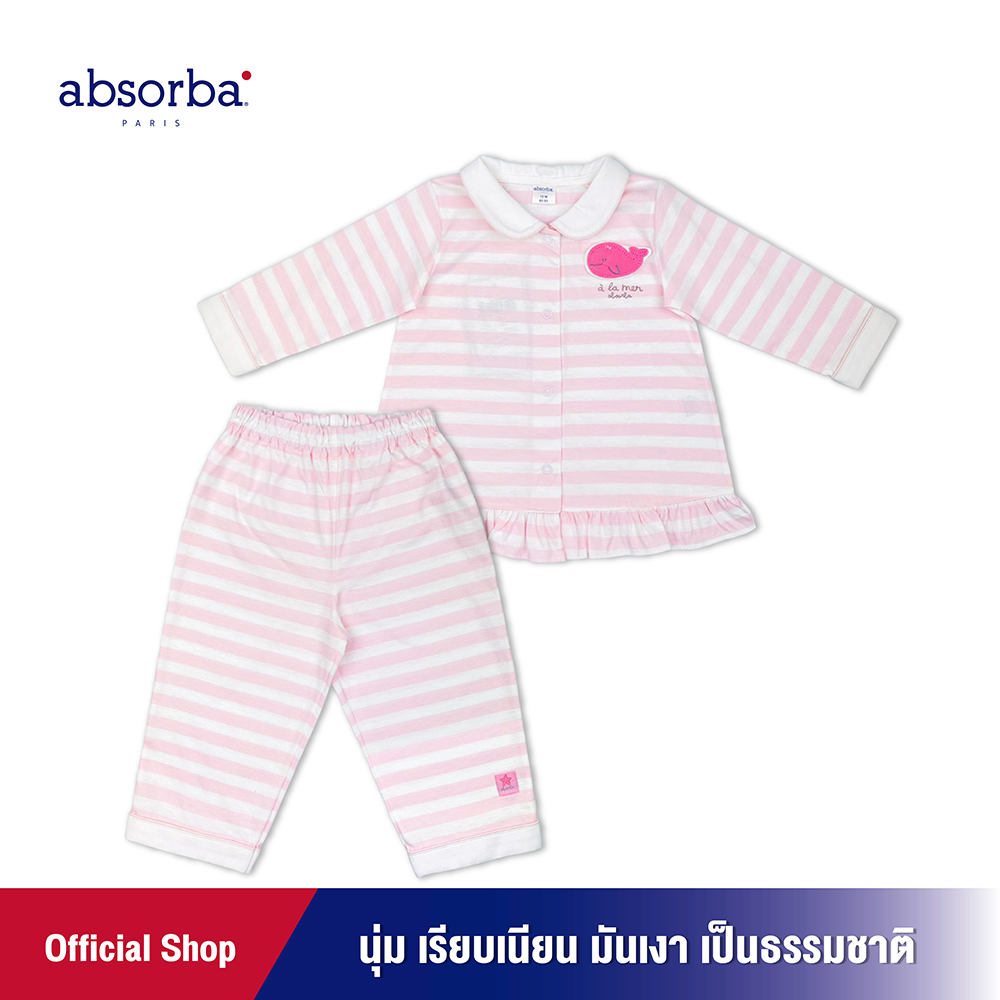absorba(แอ็บซอร์บา)ชุดนอนเด็กหญิง คอลเลคชั่น Marine สำหรับเด็ก 6 เดือน- 2 ปี สีมพู แพ็ค 1 ชุด - R21SCGSL01PI