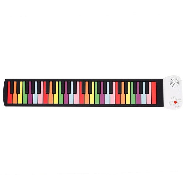 Rainbow Roll Up Piano, 49 Keys Flexible Educational Electronic Piano Keyboard with Loud Speaker Portable Toy Gift Malaysia