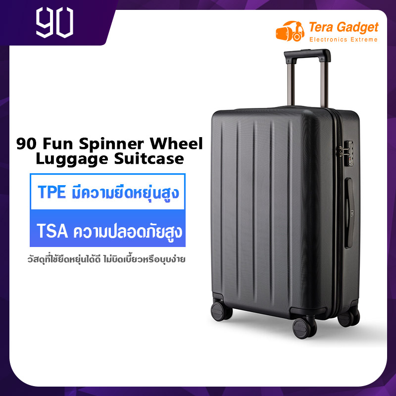 90 Fun Spinner Wheel Luggage Suitcase กระเป๋าเดินทางล้อลาก สี 28 นิ้ว-สีดำ สี 28 นิ้ว-สีดำ