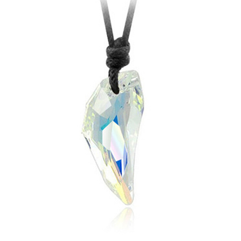 Ministar Women Men's Wolf's Tooth Necklace Crystal Natural Stone Pendant Jewelry Gift