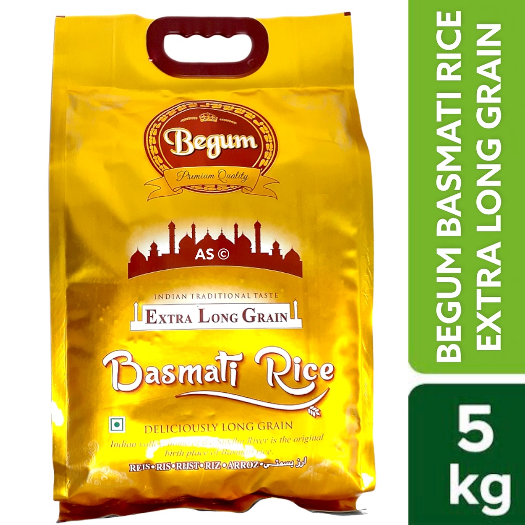 Begum Rice Begum basmati rice 5 kg ข้าวบาสมาติอินเดีย ยี่ห้อที่ยอดนิยมใช้เยอะสุดใน ...