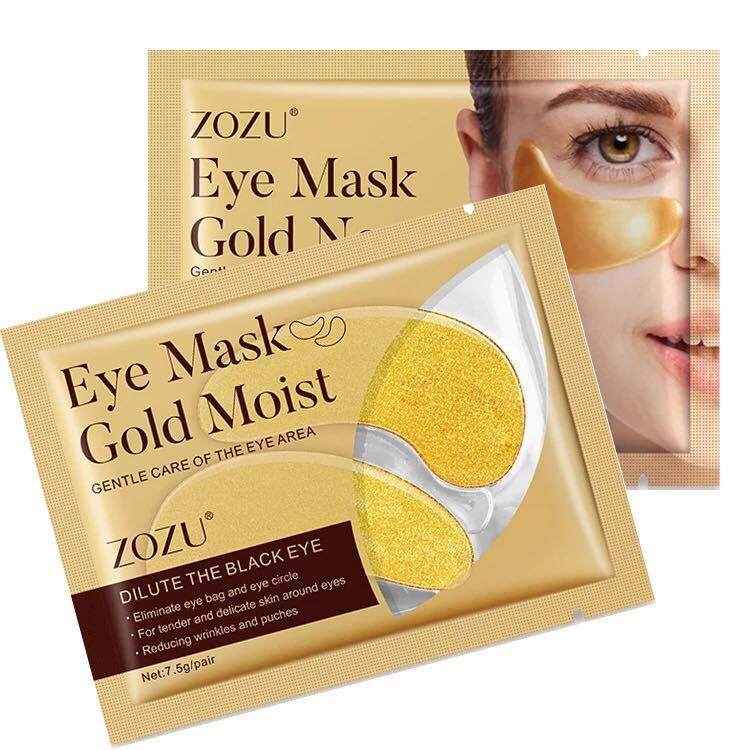 มาร์คตาแผ่นทองคำ 10 คู่ Eye Mask Gold Moist สูตรคอลลาเจนทองคำ ผิวรอบดวงตากระจ่างใส ลดริ้วรอย รอยตีนกา ลดถุงใต้ตา ให้ความชุ่มชื้น