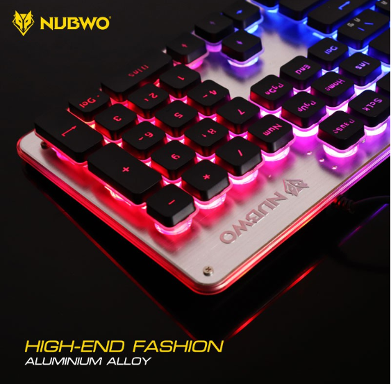 คีย์บอร์ดเกมมิ่ง NUBWO Fortune Multi-Coler Backligh รุ่น NK32 ไฟสีรุ้ง 7 สี LED (ประกัน 1 ปี)