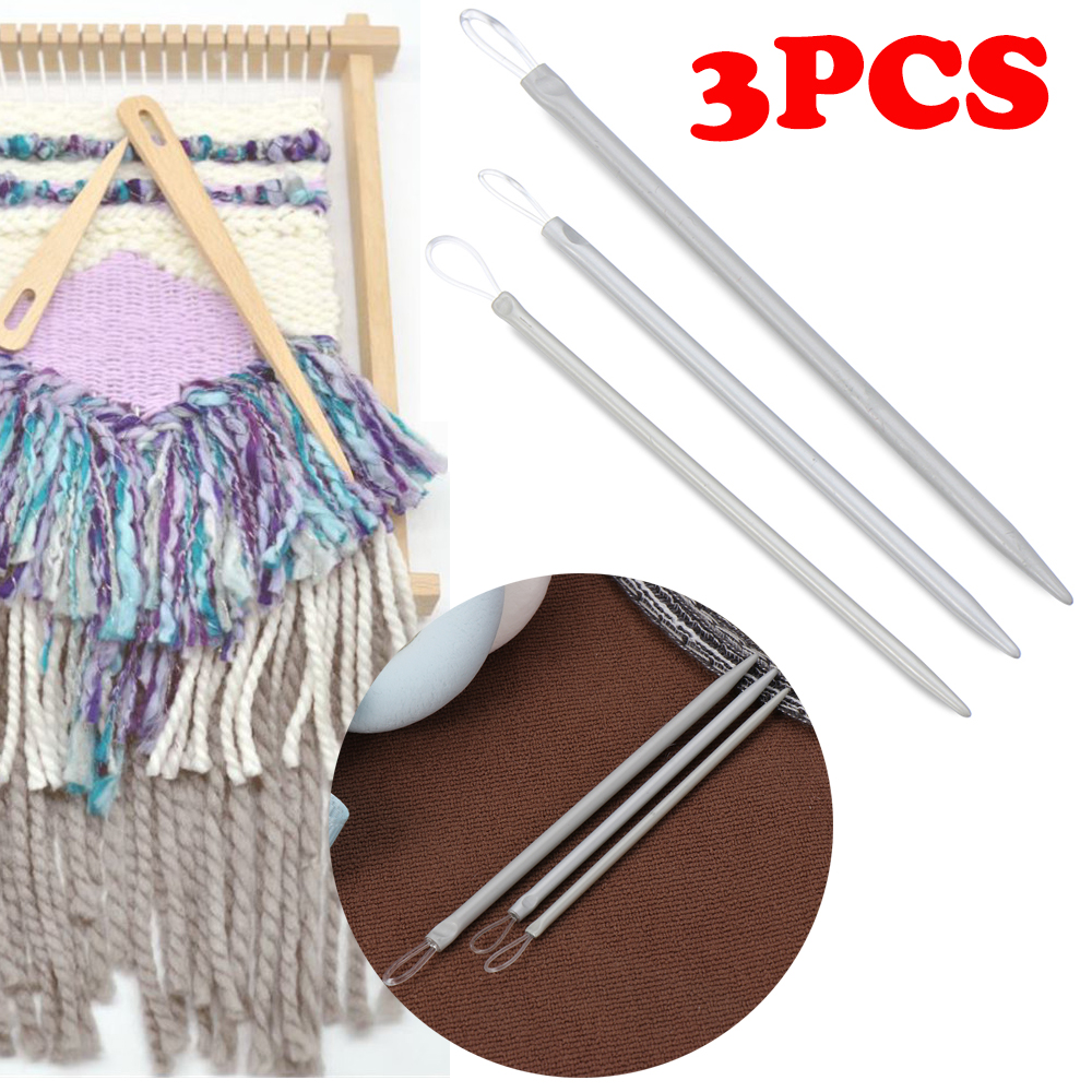 SFAJAI 3pcs/set Sewing and Fabric Art Craft Wool Thick Knitter Crochet Hook Nylon Wire Big Eye Knitting Needles Yarn Sewing Needles