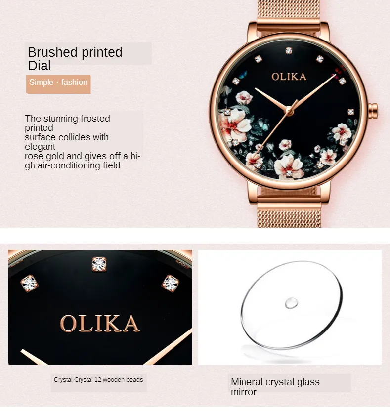 Olika 5156 นาฬิกาผู้หญิง นาฬิกาแฟชั่น นาฬิกาสแตนเลส กันน้ำได้