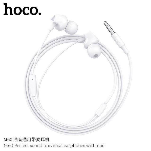 หูฟัง Hoco M60 ของแท้ 100% Perfect Sound Universal Earphones สเตอริโอพร้อมไมค์ สำหรับ iPhone / Android