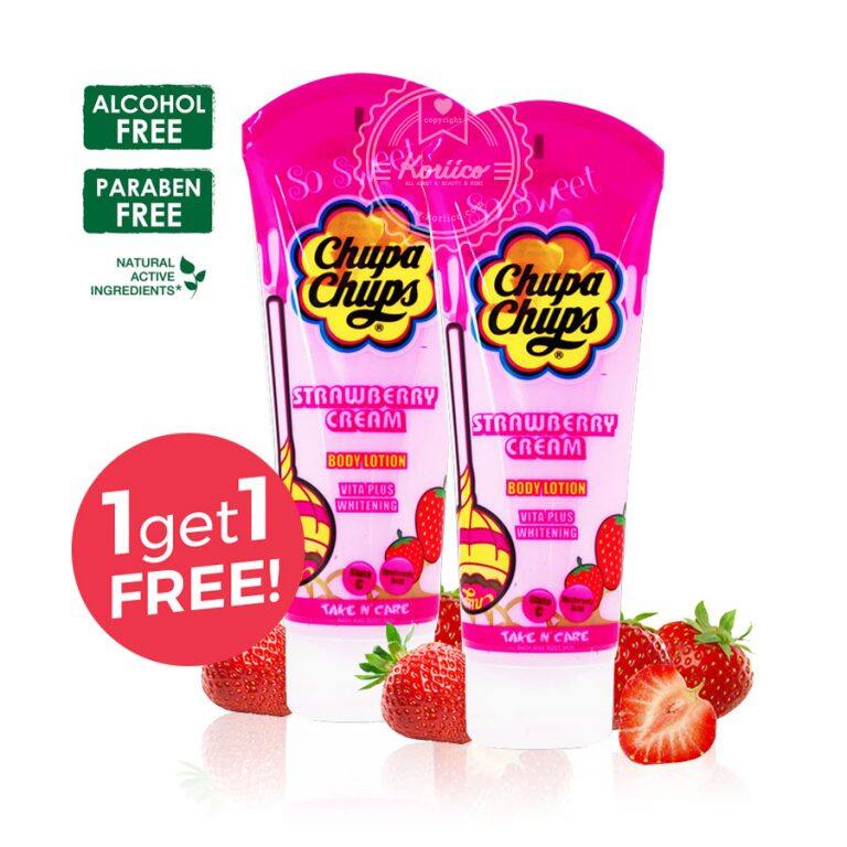 [1แถม1] Chupa Chups: บอดี้โลชั่น (เนื้อBB) Body Lotion Strawberry Cream