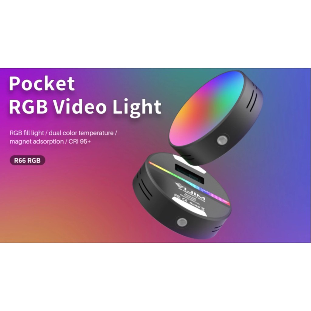 ไฟ Ulanzi รุ่น R66 Vlog Light ไฟวงกลมติดหัวกล้อง ปรับแสงไฟ 2500-9000K มี Softbox/ปรับแสงได้ ชาร์จไฟได้