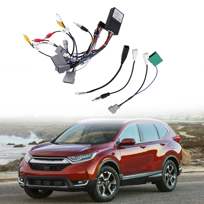 รถ16Pin Android สเตอริโอฮาร์เนสสายไฟ Canbus + USB สำหรับ Honda Civic 1.5T(16-19)/CRV (17-19)/Breeze(2020 +)