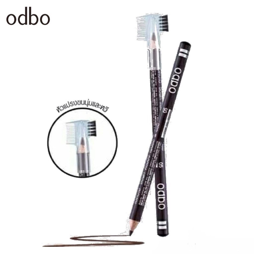 ▨❁  (12แท่ง-ยกแพค) ดินสอเขียนคิ้ว (OD760) ODBO  Soft drawing pencil - Brush