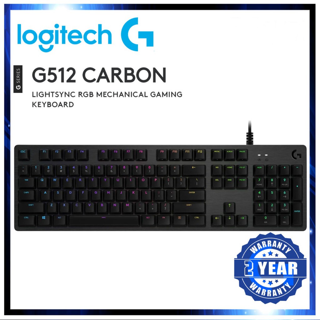 คีย์บอร์ดเกมมิ่ง Logitech G512 Carbon RGB Mechanical Gaming Keyboard