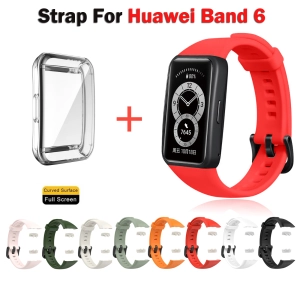 สินค้า สาย silicone strap For H Band 6 สายนาฬิก band6 อุปกรณ์เสริมสมาร์ทวอทช์ สาย HUAWEI Band 6 pro Smart Band Strap เคส